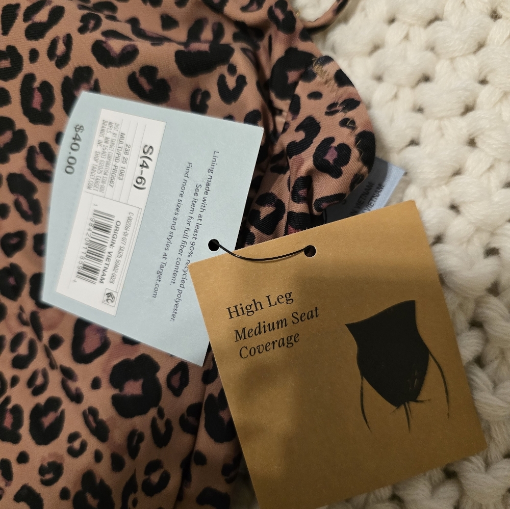 Shade and Shore Leopard One Piece Swimsuit NWT - Picture 4 of 5